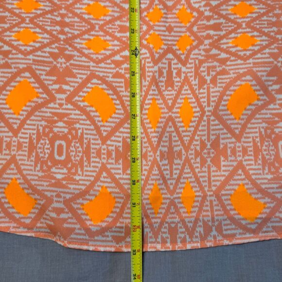 Anthropologie Everly Orange White Shift Dress Womens Medium Geometric Lined USA - Picture 9 of 11